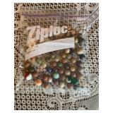 50+ clay & glass marbles