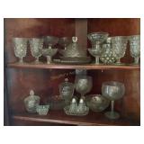 Contents of 2 shelves - Glassware, Fostoria ? ,
