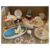 Misc. - Lefton egg , miniature cups/saucers,