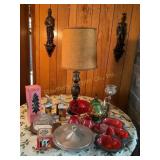 Contents only of 1/2 table, lamp, candles, dancing