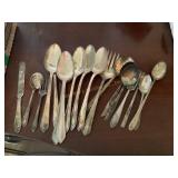 18 pc.Misc. silver plate utensils, Childs set,