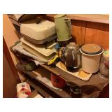 Contents of hallway, shelves, and picture,