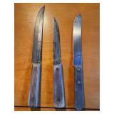 3 butcher knives 8' longest blade