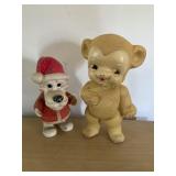 Dog & bear figures, 11.5' tallest, rubber/