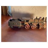 Cast iron train engine & coal car, 10.5' long