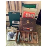 Misc office supplies- calculators, metal file