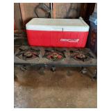 Coleman polylite 48 cooler,w/contents, gas 3