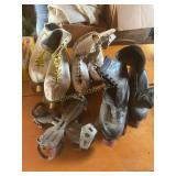 3 pr roller skates size 8 & ?, plastic & wood