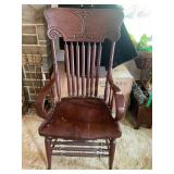 Wood captain chair 22' x 45ï¿½ x 20ï¿½, no markings