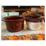 Stoneware pot 6.5' tallest, crockpot liner,