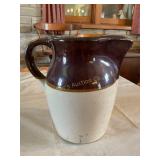Stoneware pitcher 8 1/2' tall
