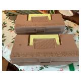 2 fishing tackle plastic boxes w/ contents in 11