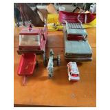 Metal toys, Structo,fire truck, Buddy L station