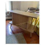 Mid Century cabinet w/ sliding doors, wood, 39