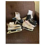 5 pr ice skates, sizes unknown, show wear