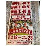 3 Wilson, Ruritan club Carnival posters 22' x 14ï¿½
