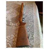 Wood gun stock w/metal attached 32' long