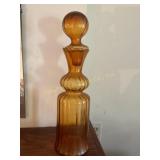 Amber glass decanter 16' tall