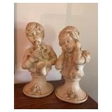 Universal statuary boy, and girl bust, 10' tall