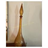 Amber glass decanter 23' tall