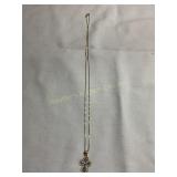 14 kt & 585 gold chain 18' & cross pendant 3/4'