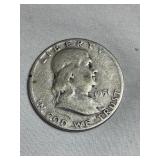1951 Ben Franklin Silver half dollar 90% silver,