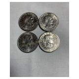 4 Susan B Anthony $1 coins- 1979, 1980