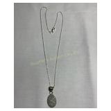 925 silver necklace-17?, Italy on chain, 925