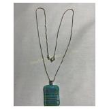925 silver chain necklace, 18?, Italy, glass