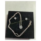 925 silver Pandora necklace-17', pierced