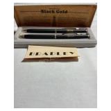 Bradley Black Gold pen/pencil set in case, Sears