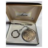 Anson Sterling silver keychain w/ 1922 half
