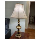 2 Heavy Brass table lamps, 3 way switch, 36' high,