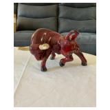 Red ceramic bull 12' x 6'