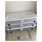 3 Sterilite under bed box w/ wheels