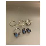 Costume jewelry - rings & 1 pr. Pierced