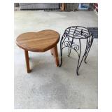 Metal plant stand  16 ' tall, & wood heart
