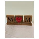 Wood MOM sign heart string art 13' x 5' x 1 1/2'