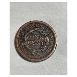 1852 one cent copper coin