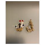 Trifari frog & Sarah Coventry J pins