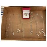 Costume jewelry - silvertone necklaces & earrings