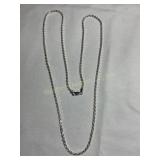 925 silver necklace, Italy,  HAI, 29', .70 oz