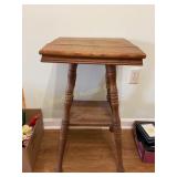 Oak? Wood stand 16' x 28' x 16'.