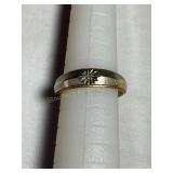 10 kt ring, size 7 1/2, .09 oz, diamond chip