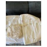 Crocheted, doilies, tablecloth-46' x 64'- shows