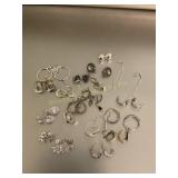 Costume jewelry - silvertone pierced earrings