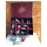 12 Danbury Mint songbird Christmas ornament set