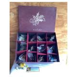 12 Danbury Mint songbird Christmas ornament set