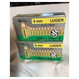 100 Rds Sellier & Bellot 9mm Luger, 115 gr., FMJ