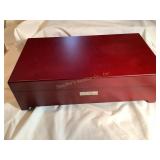 Mahogany finished wooden display box, Bradford